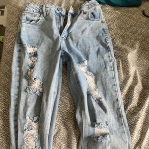 Mom jeans, light wash